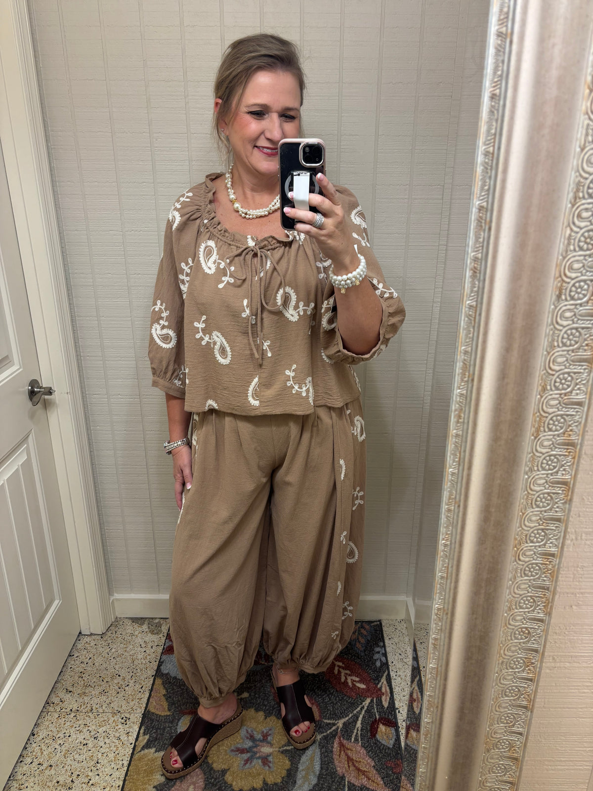 Embroidered Pant Set