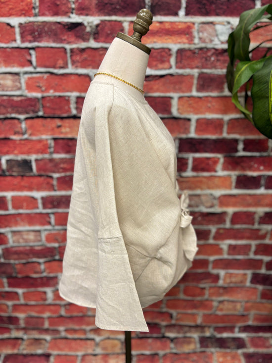 Luxe Linen Tie-Front Blouse
