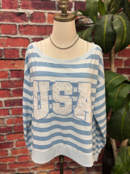 Coastal USA Stripe Lounge Top