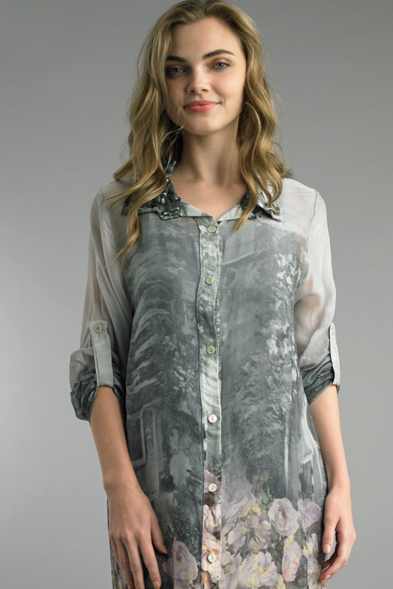 Ethereal Garden Silk Blend Maxi Dress