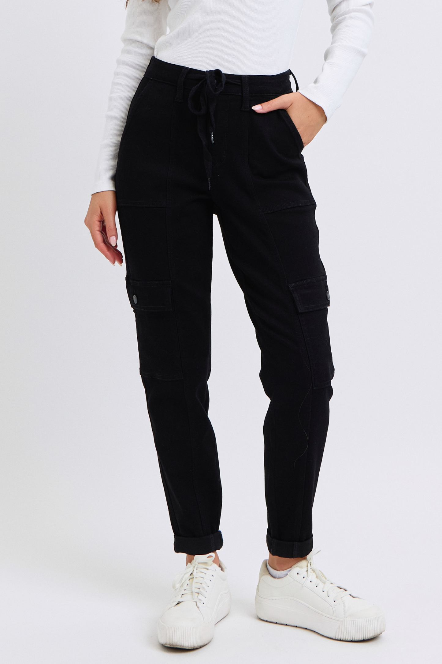 Judy Blue HW Cargo Cuffed Jogger