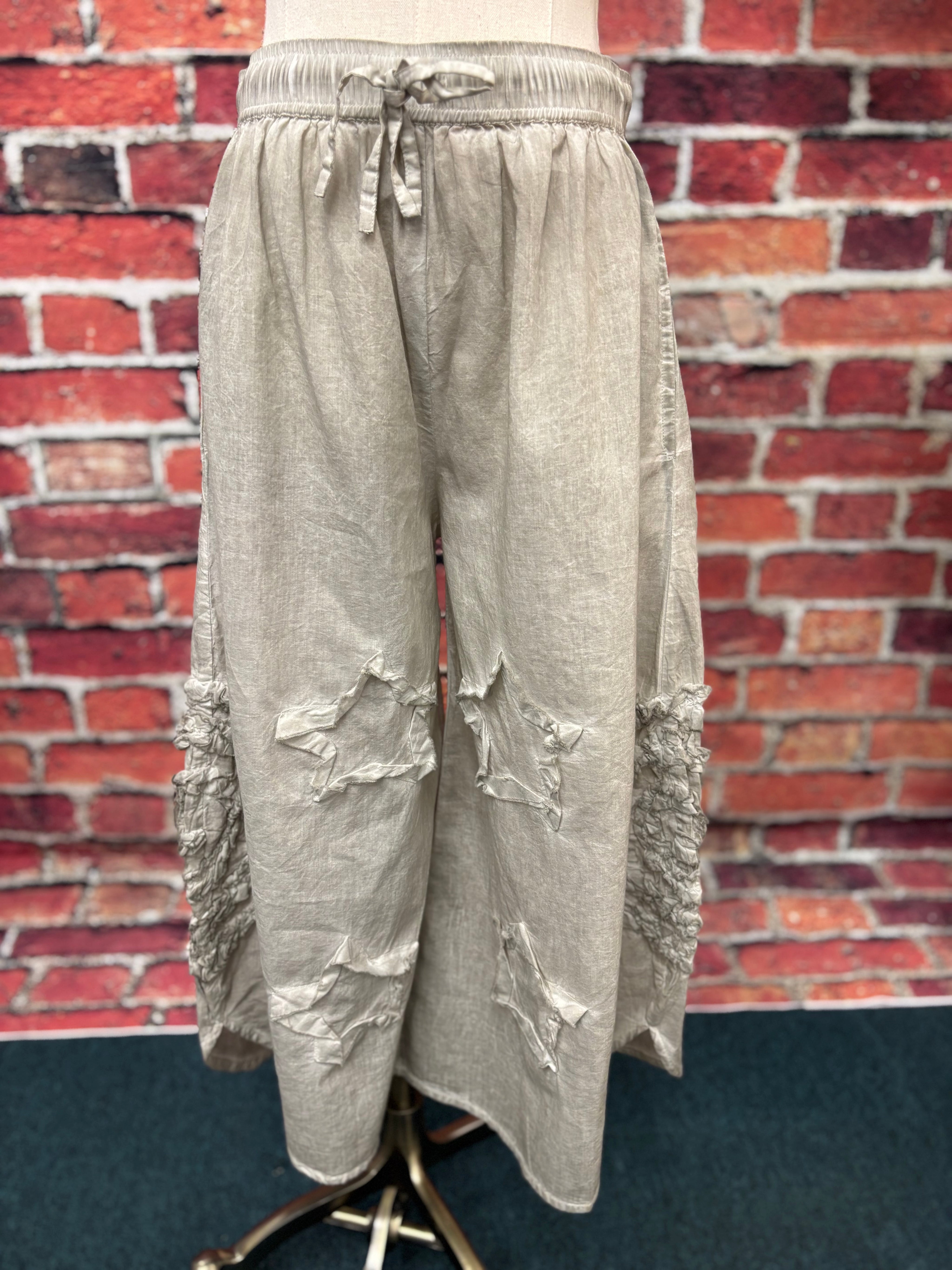 Boho Cotton Wide-Leg Pants