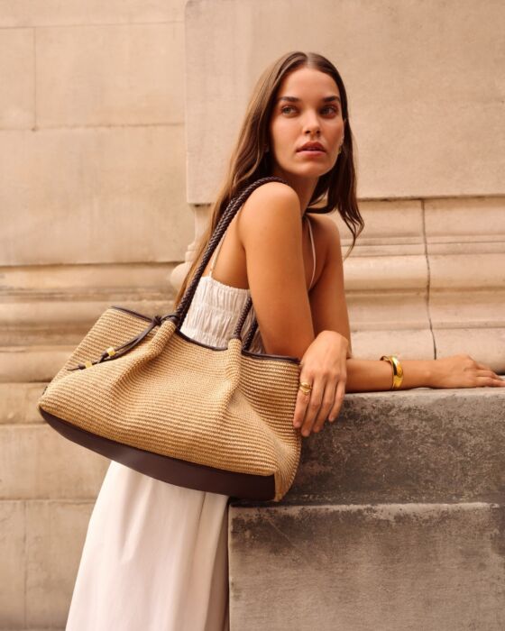 Nova Raffia Small Shoulder Tote