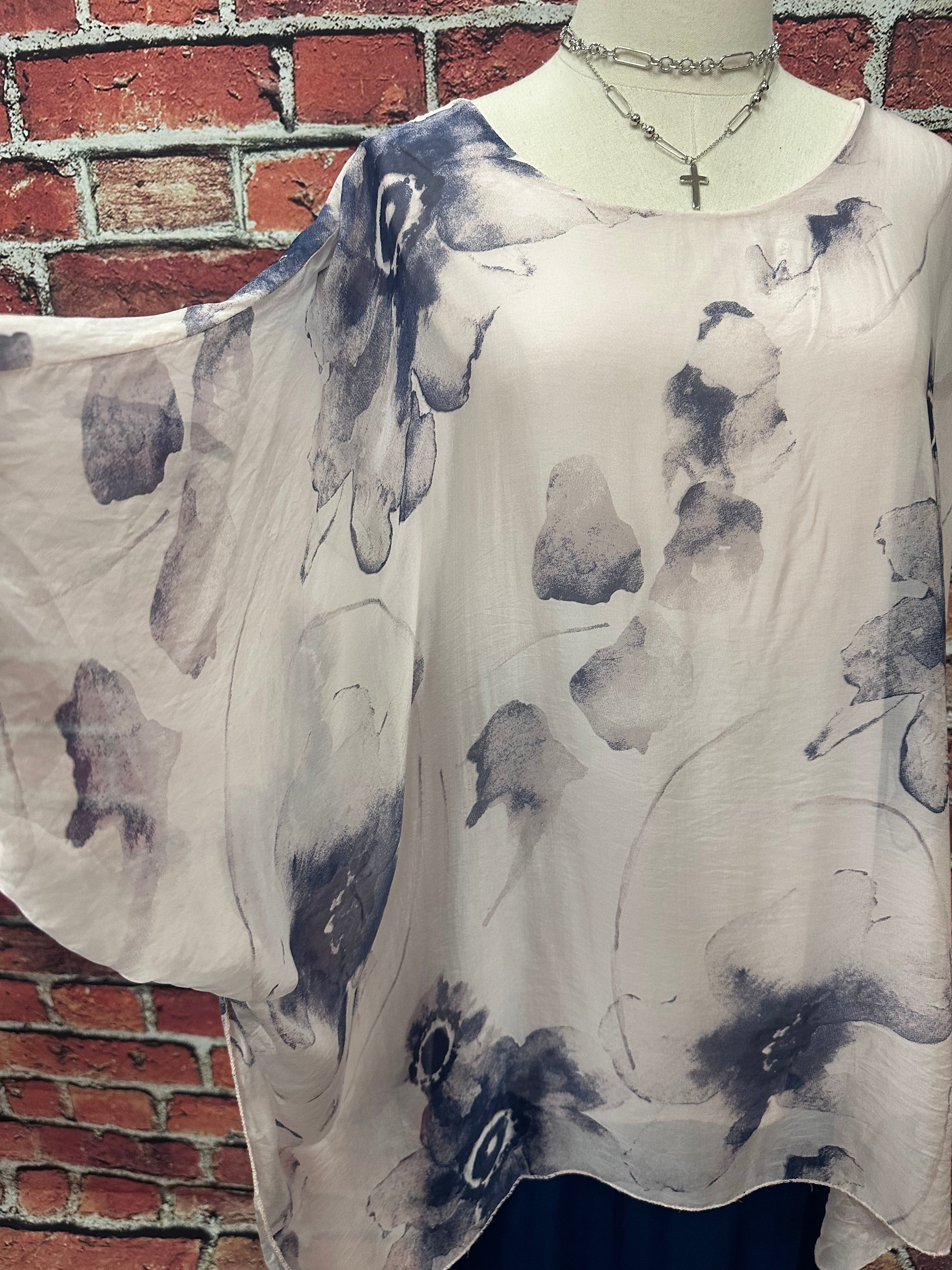 Poncho Silk Top