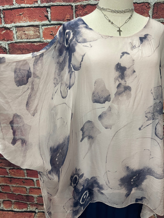 Poncho Silk Top