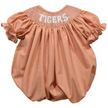 Load image into Gallery viewer, Clemson Tigers Smocked Short Sleeve Girls Bubble
