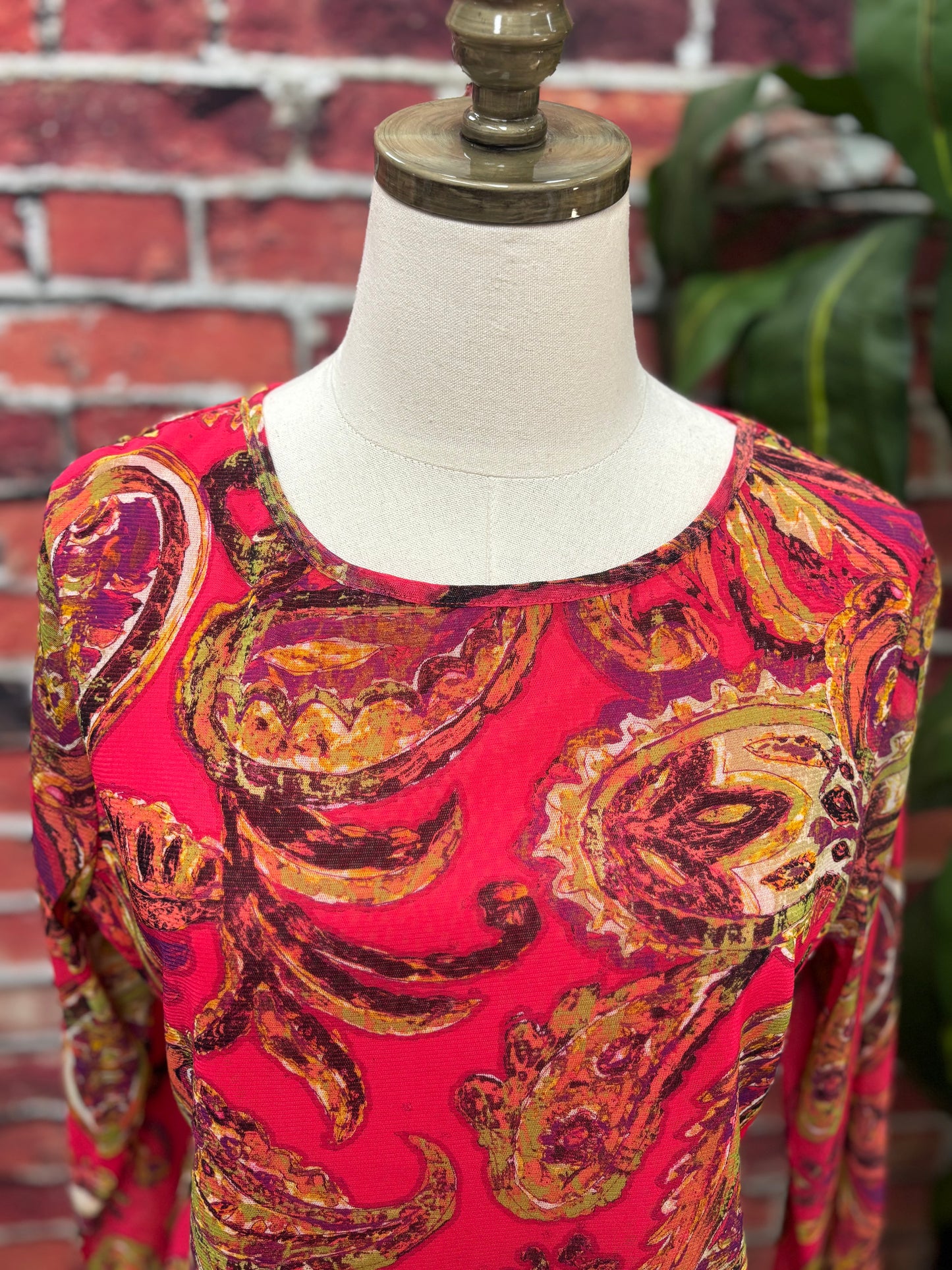 Sunset Paisley Mesh Blouse