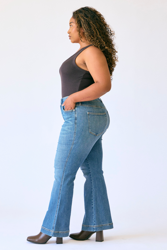 Judy Blue Flare Double Button Waistband