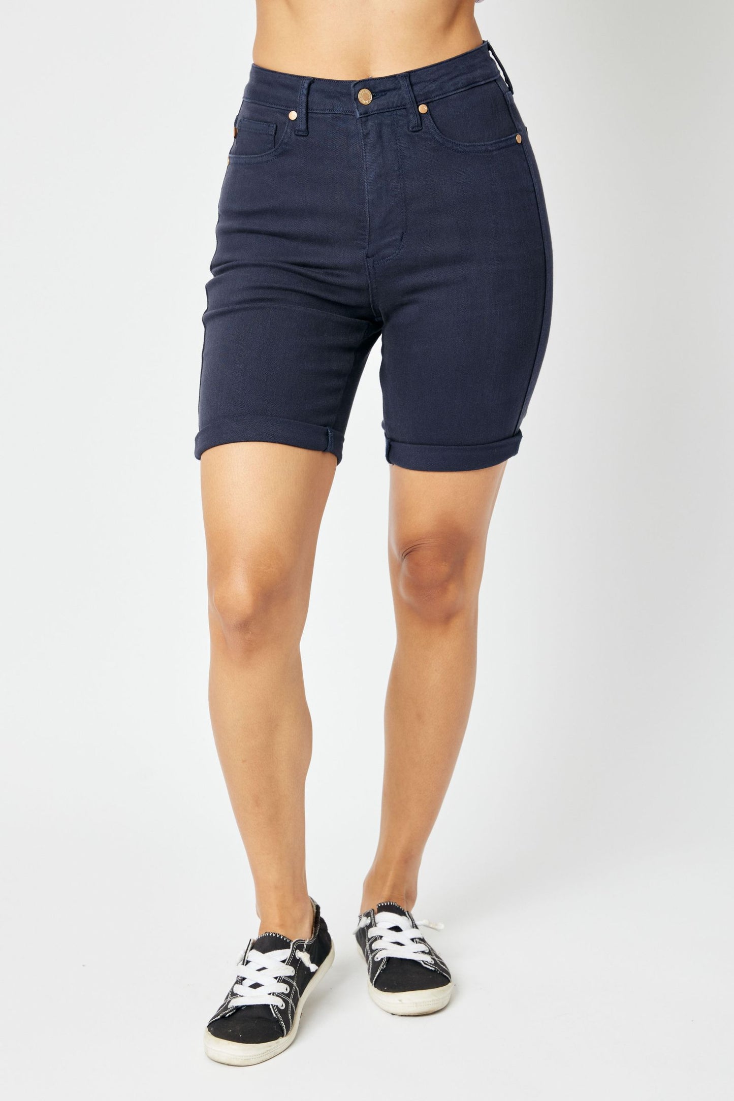 Judy Blue High Waist Garment Dyed Tummy Control Bermuda Shorts