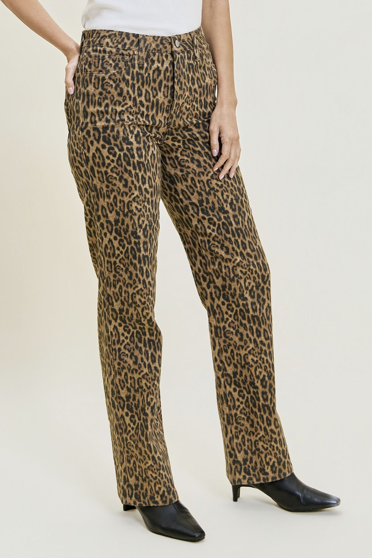 Judy Blue Kimberly HW TC Leopard Classic Straight