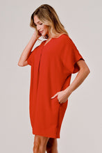 Load image into Gallery viewer, Aria Short Sleeve V Neck Shift Dress with Pocket
