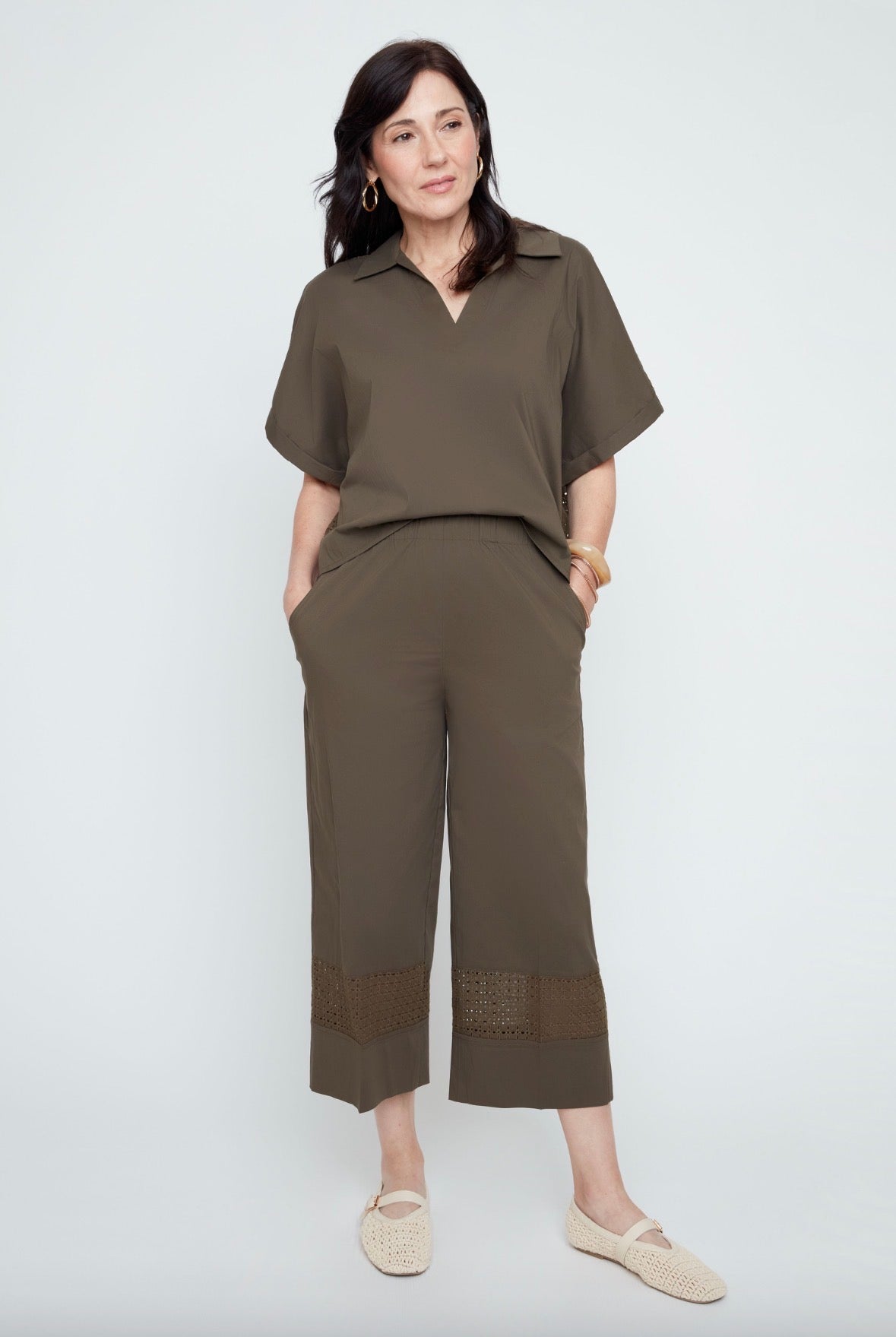Olive Luxe Cropped Wide-Leg Pant *FINAL SALE*