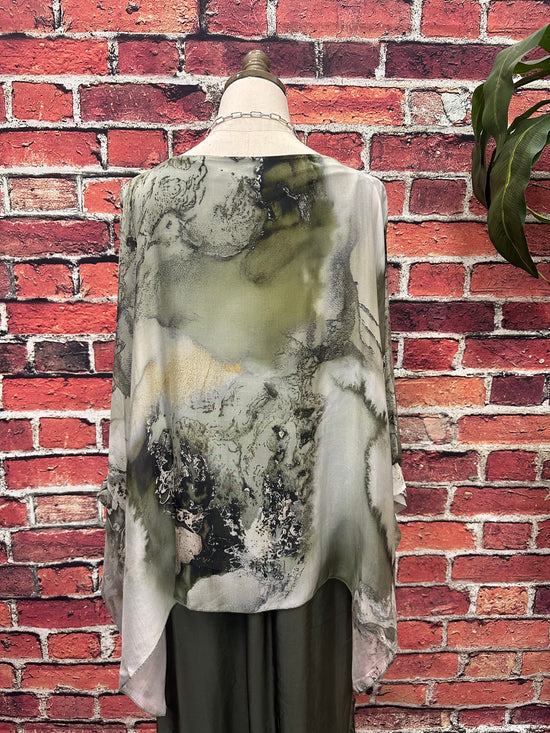 Poncho Silk Top