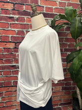 Load image into Gallery viewer, Glazed Cotton Batwing Waist Tie T-Shirt
