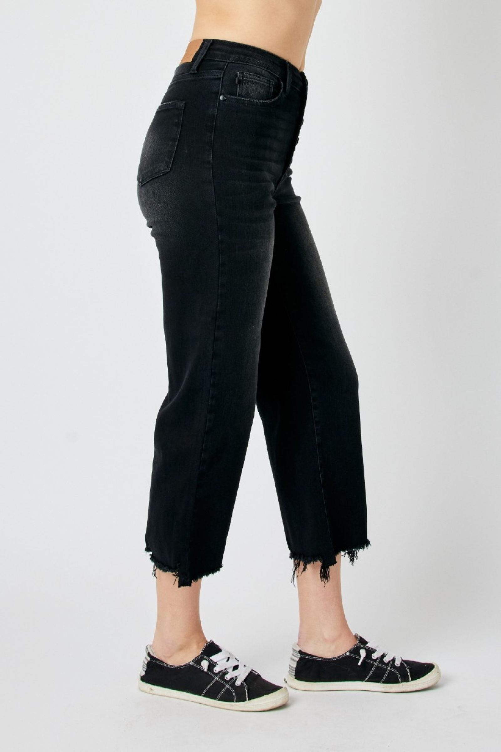 Judy Blue High Waist Destroy Raw Hem Crop Wide *FINAL SALE*