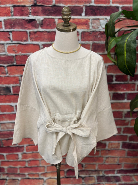 Luxe Linen Tie-Front Blouse