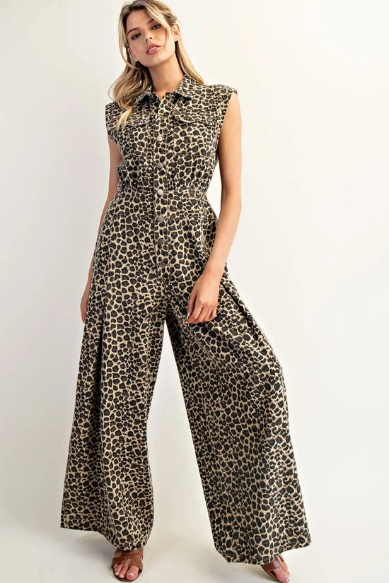 Leopard Sleeveless Jumpsuit