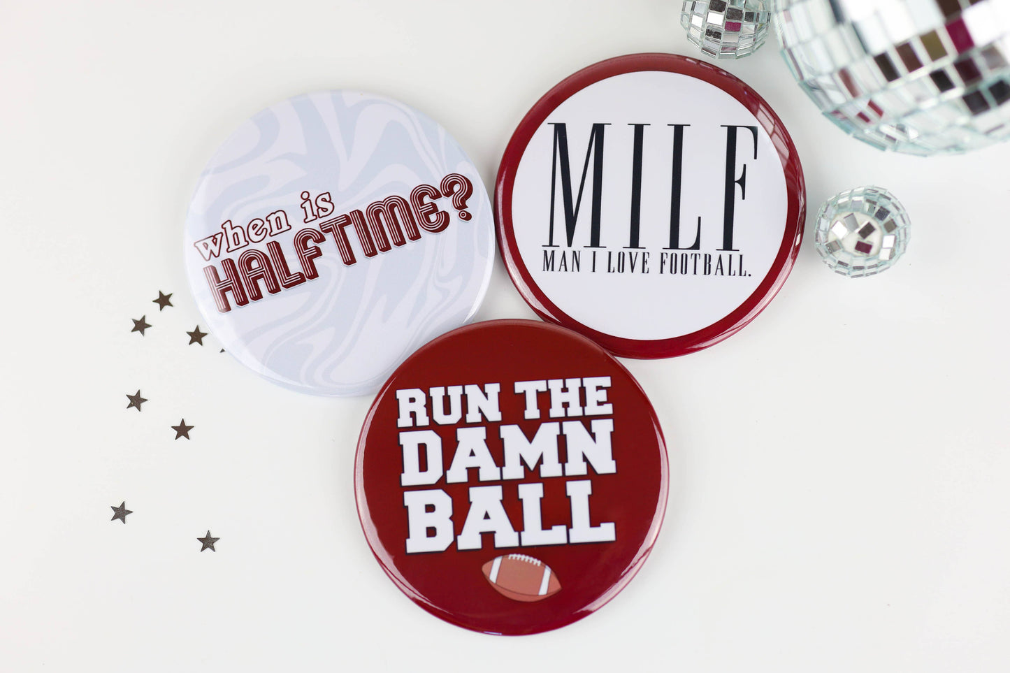 Maroon Game Day  Buttons | Game Day Pins
