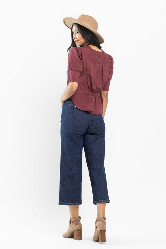 Judy Blue High Waist Tummy Control Tailored Crop Wide *FINAL SALE*
