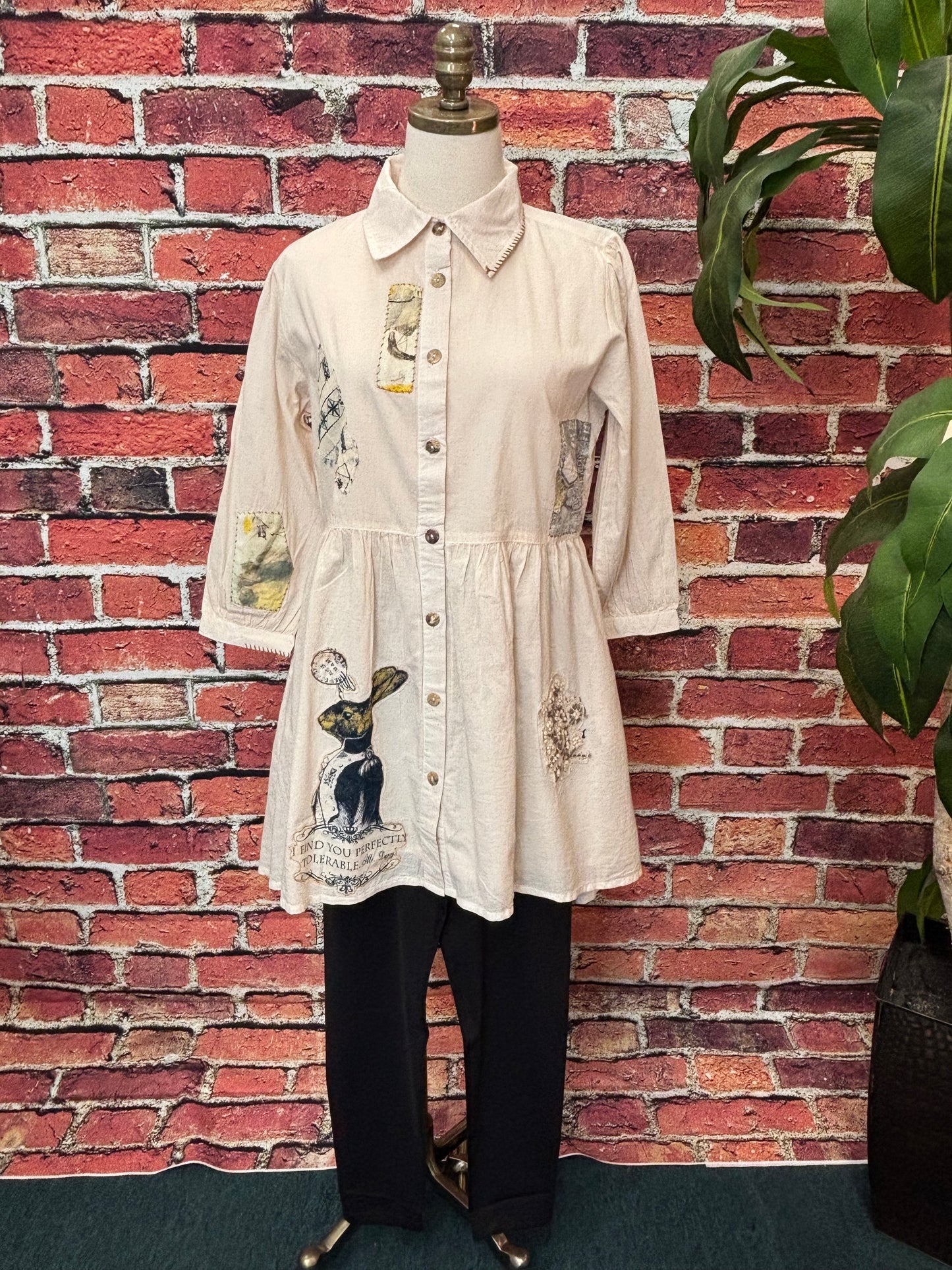 Vintage Storybook Cotton Shirt Dress