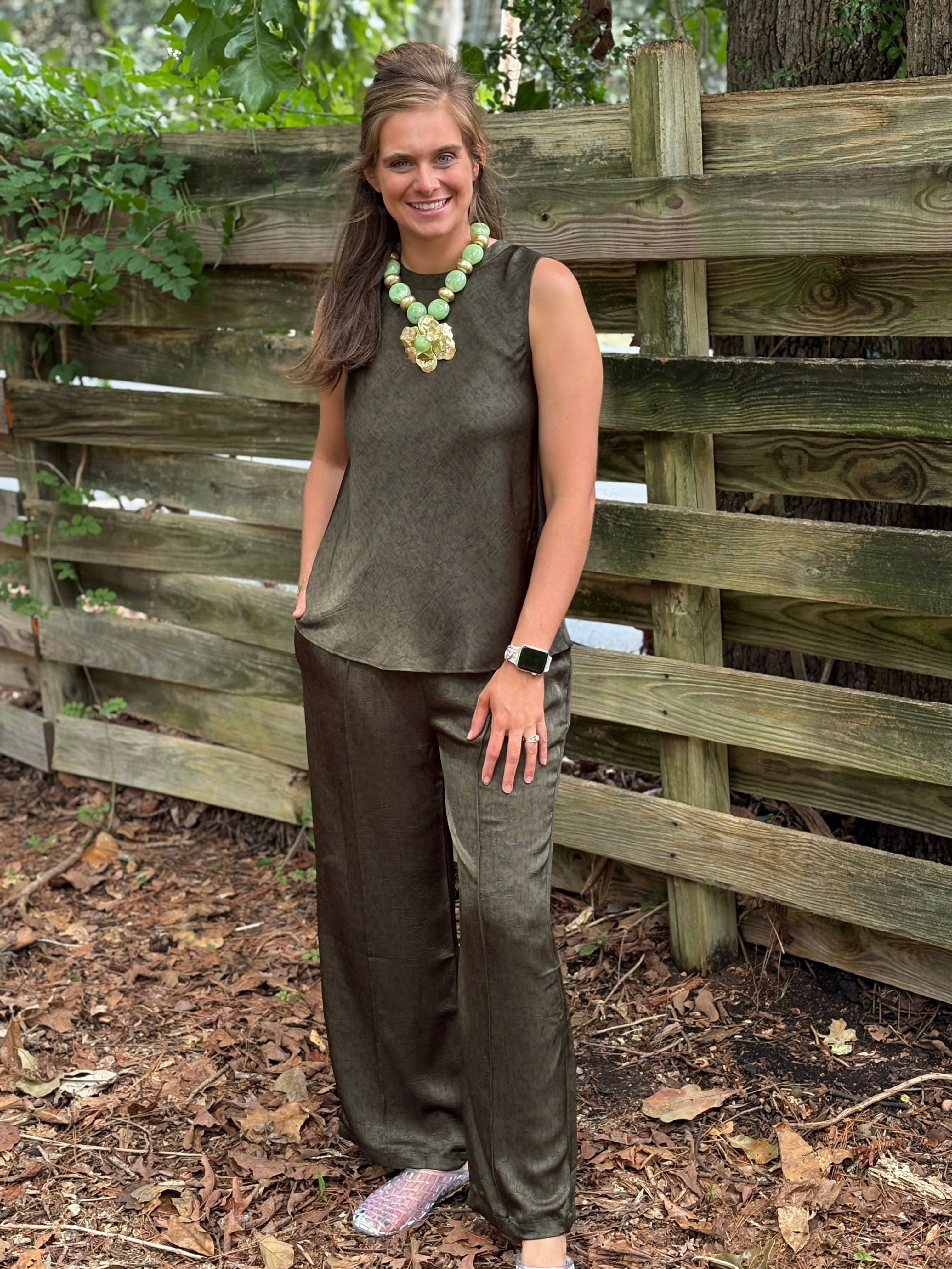 Sleeveless Satin Top