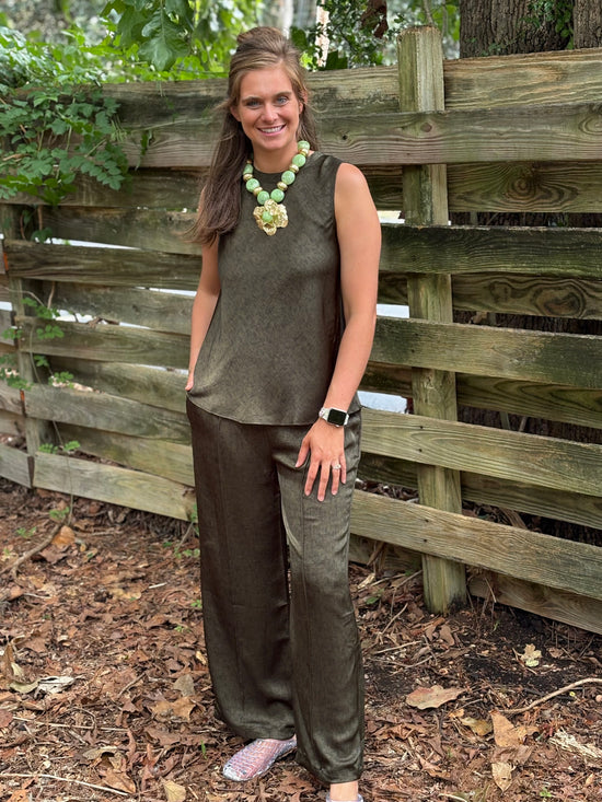 Sleeveless Satin Top