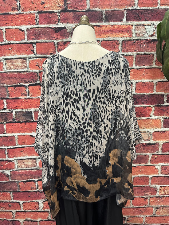 Poncho Silk Top