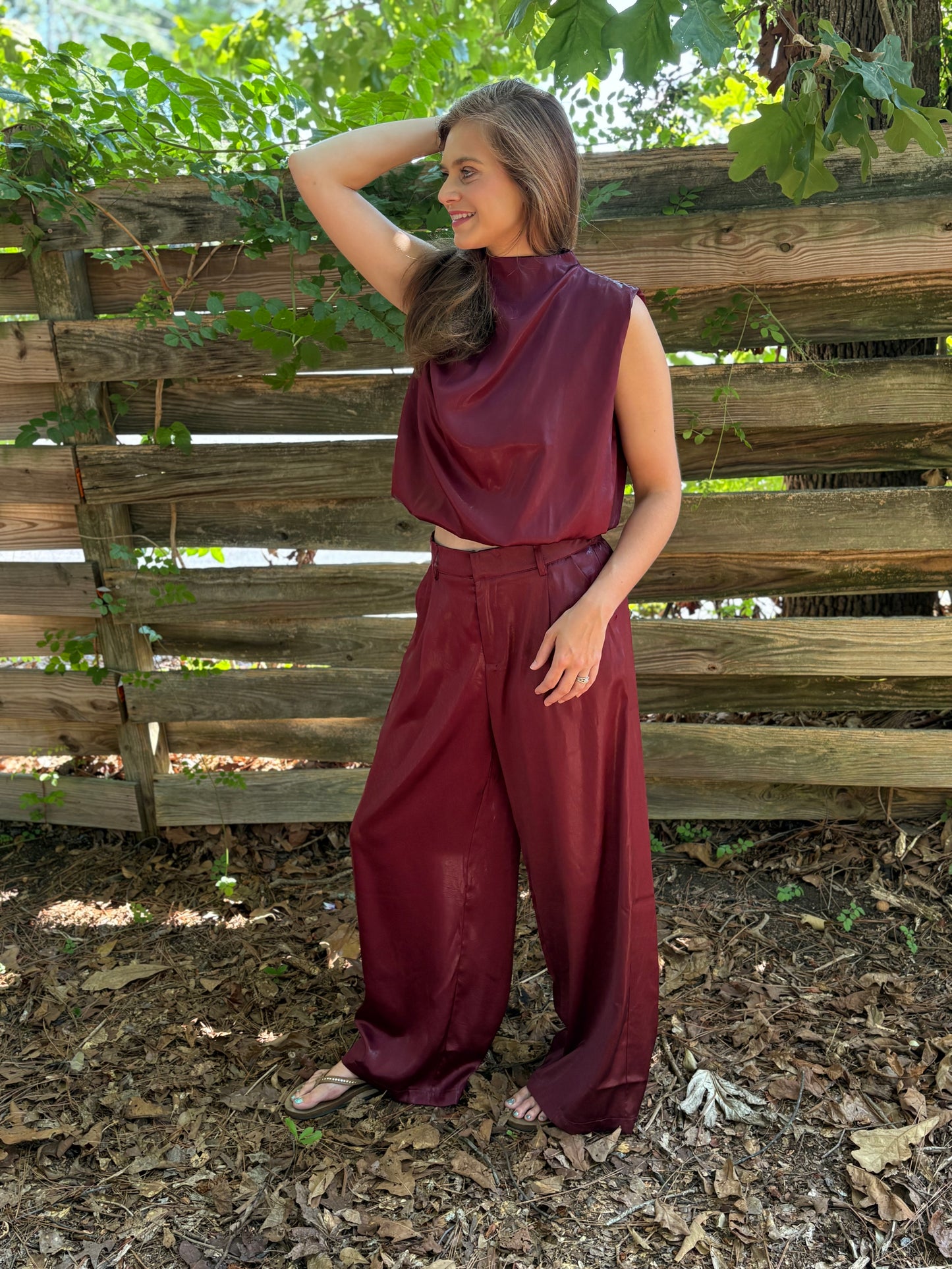 Mock Neck Sleeveless Bubble Top