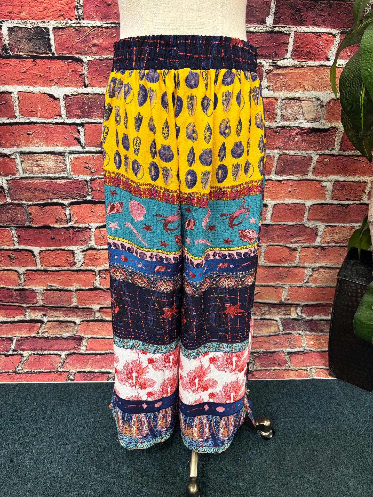 Seaside Patchwork Palazzo Pants