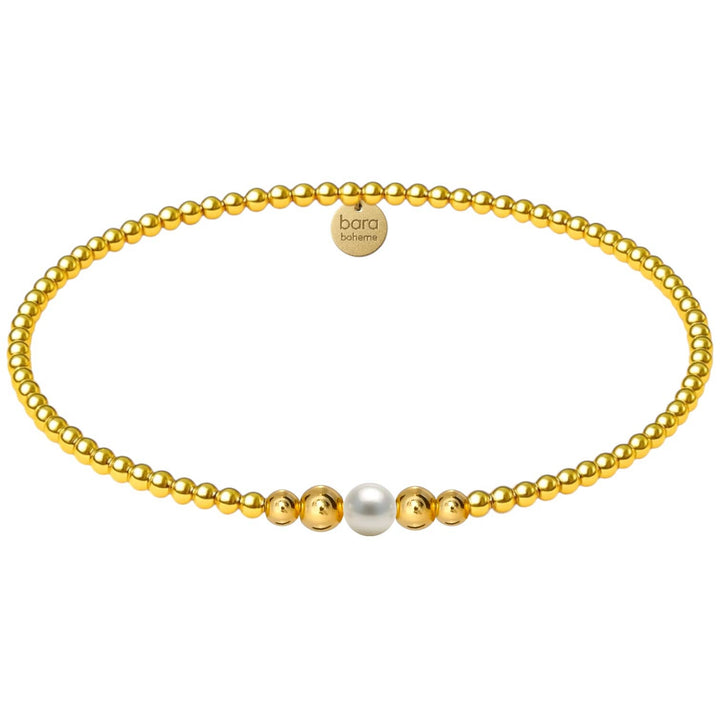 Jenna | Gold Filled Beaded Bracelet with Pearl