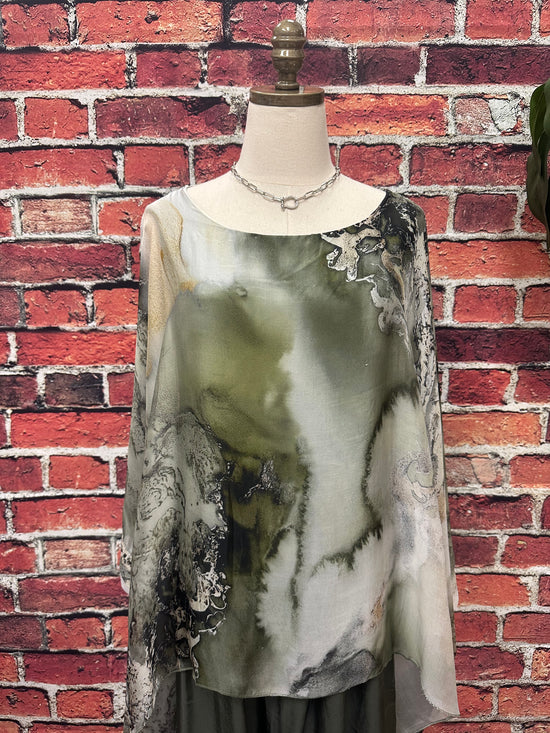 Poncho Silk Top