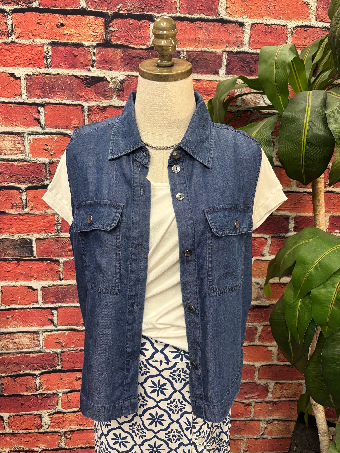 Sweet on Chambray Utility Top