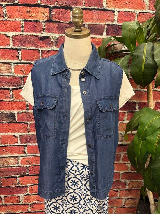 Sweet on Chambray Utility Top