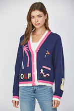 Load image into Gallery viewer, GOLF EMBROIDERED PATCH CARDIGAN
