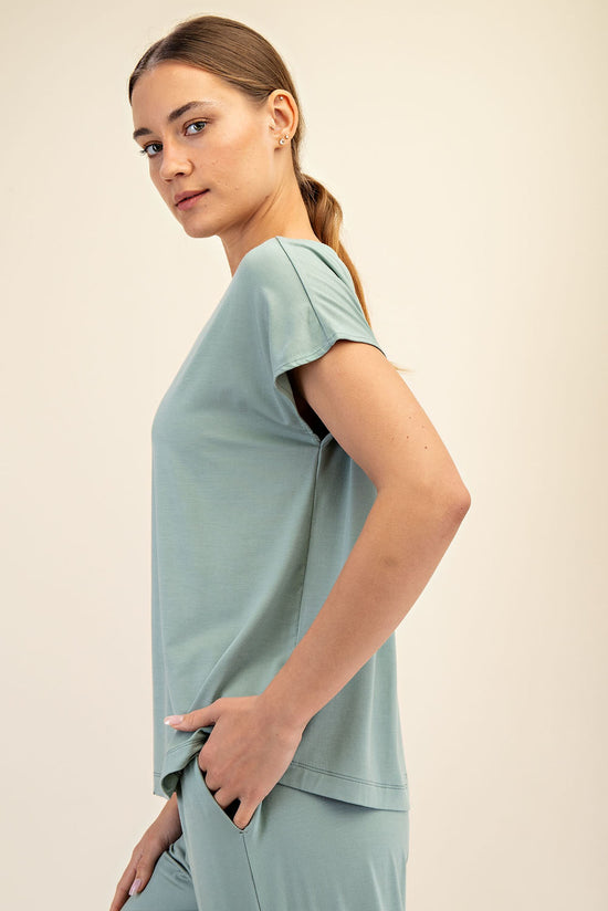 Viscose Modal Basic Boat Neck Top