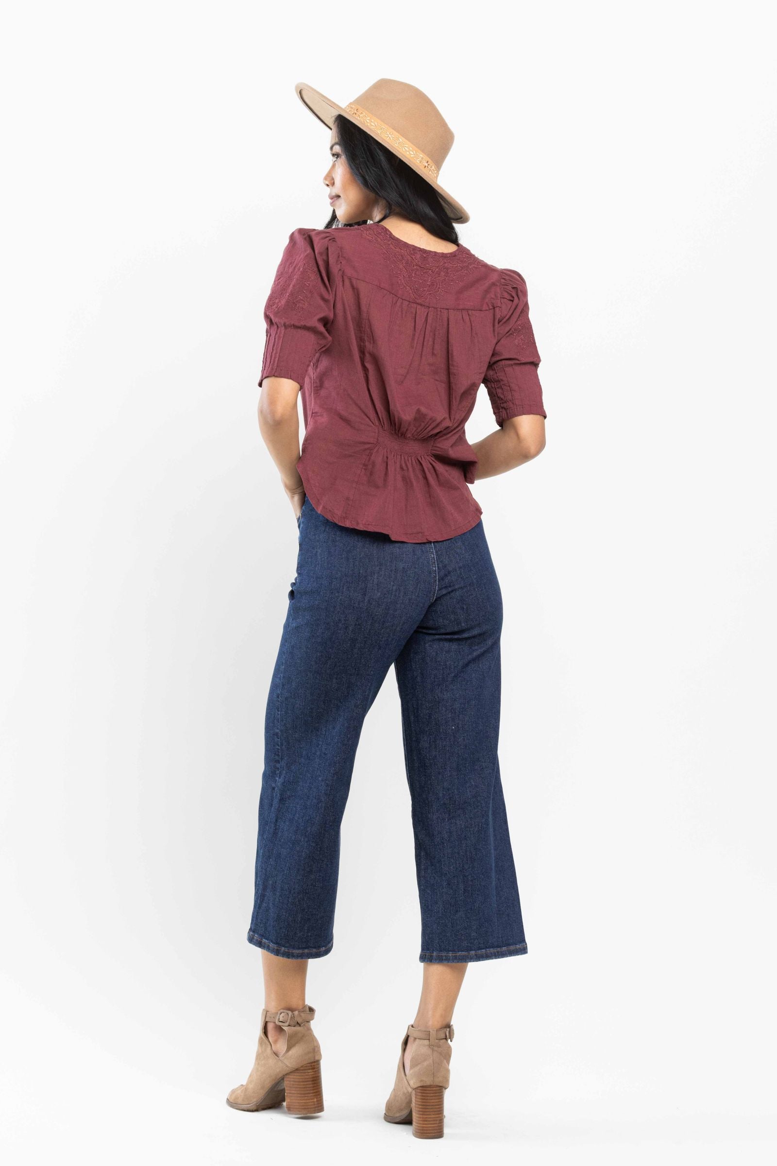 Judy Blue High Waist Tummy Control Tailored Crop Wide *FINAL SALE*