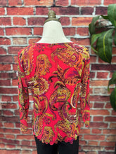 Load image into Gallery viewer, Sunset Paisley Mesh Blouse
