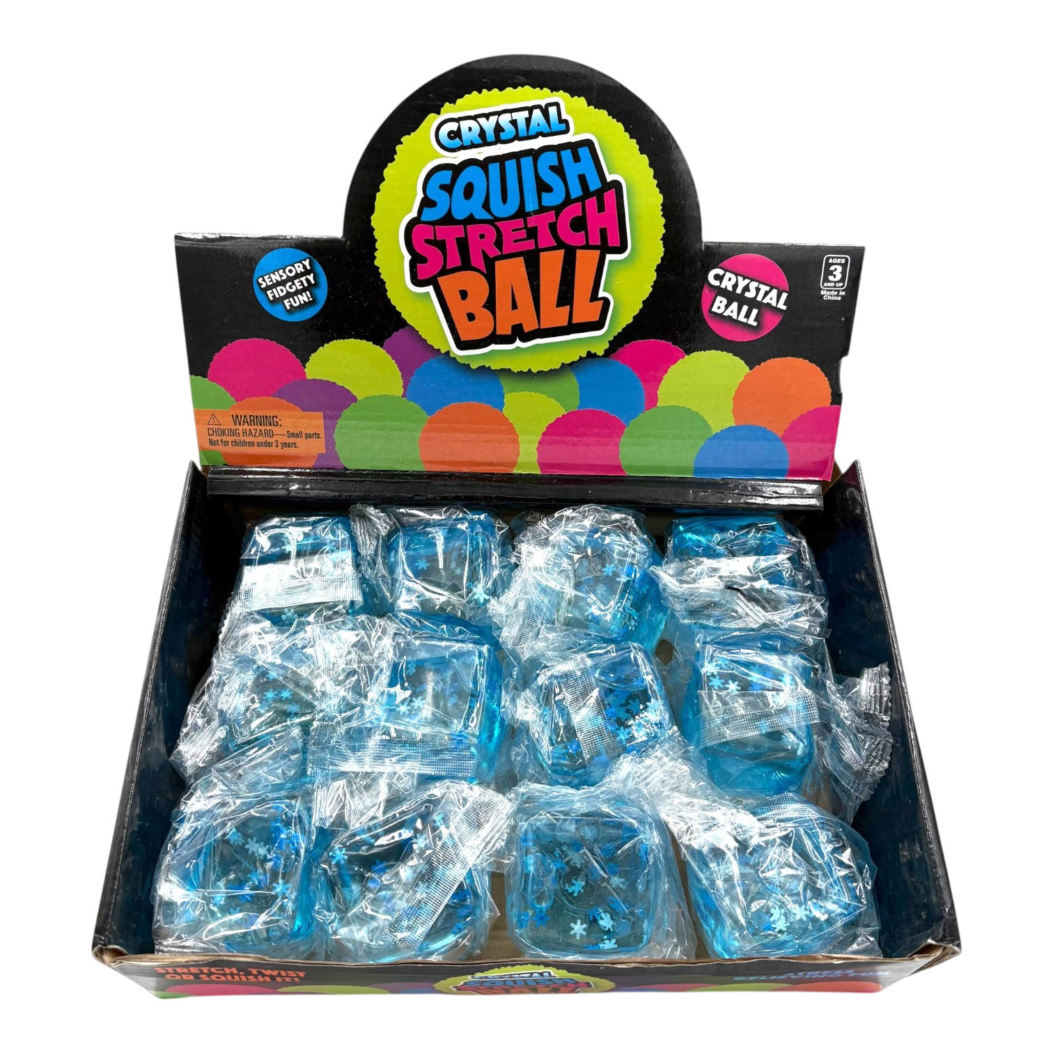 Crystal Squish Stretch Ball Snowflakes