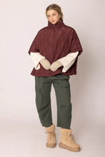 Load image into Gallery viewer, Quarter Zip Quilted Puffer Poncho
