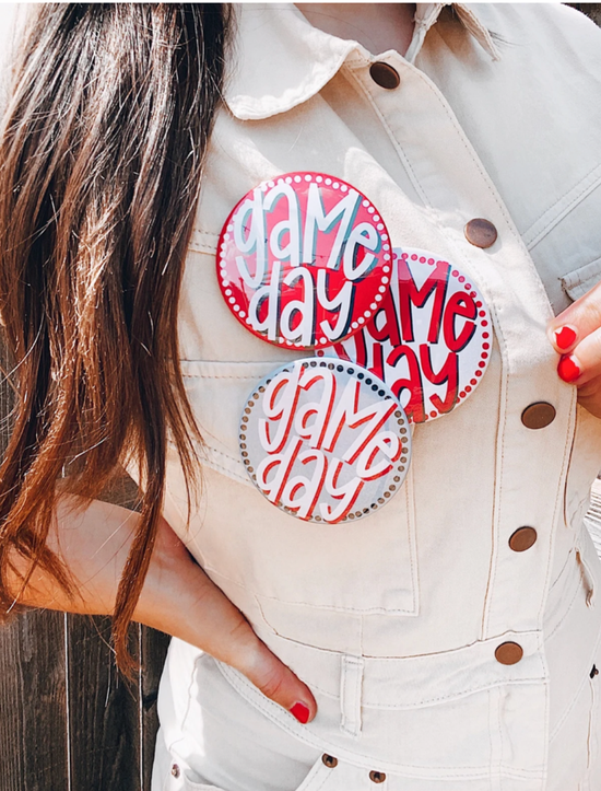 Polka Dot Game Day Button