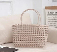 Load image into Gallery viewer, Elysa See Through Hand Woven Eco Plastic Tote Bag
