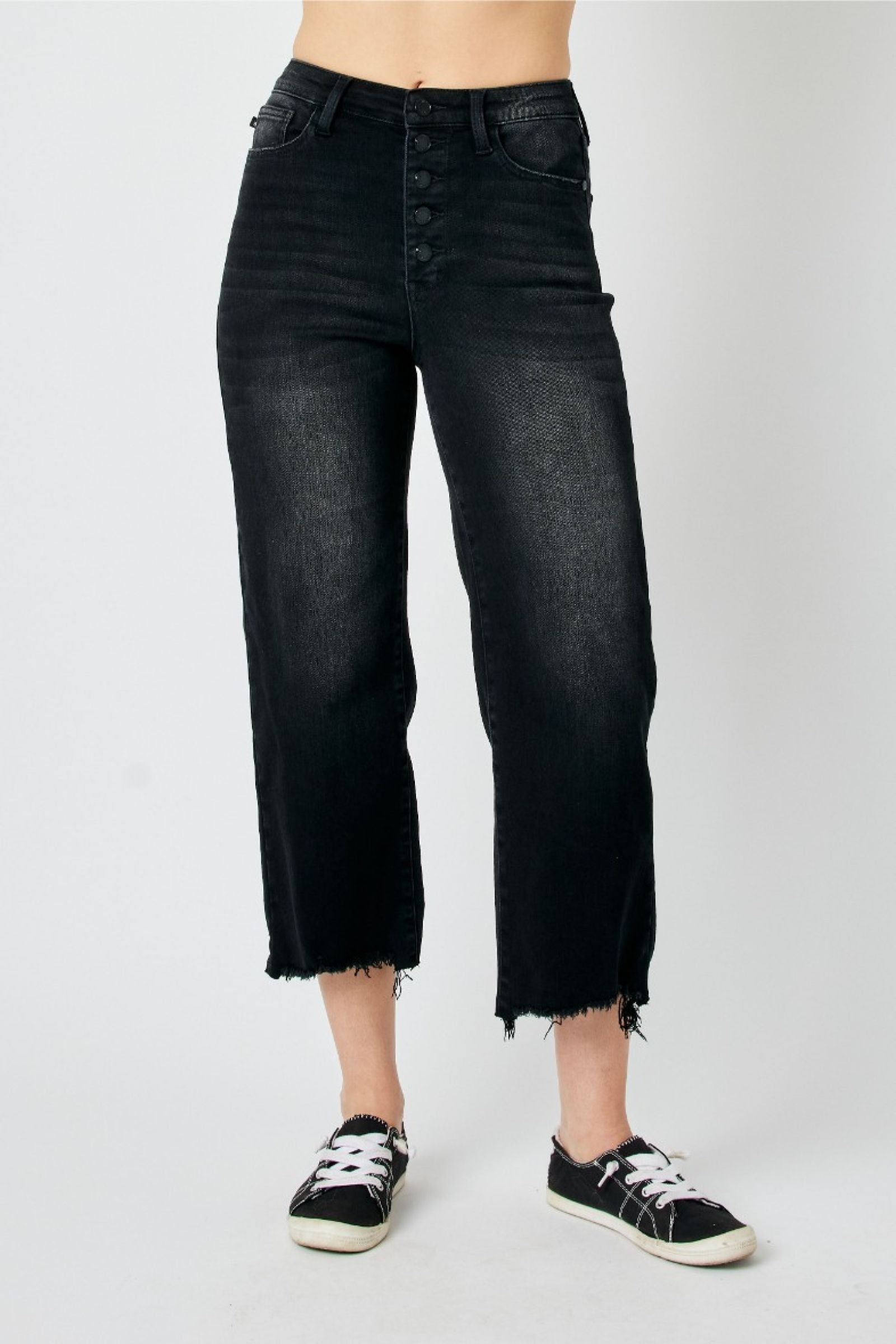 Judy Blue High Waist Destroy Raw Hem Crop Wide *FINAL SALE*