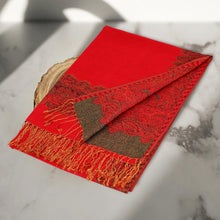 Load image into Gallery viewer, Border Pashmina Scarf Shawl with Fringe
