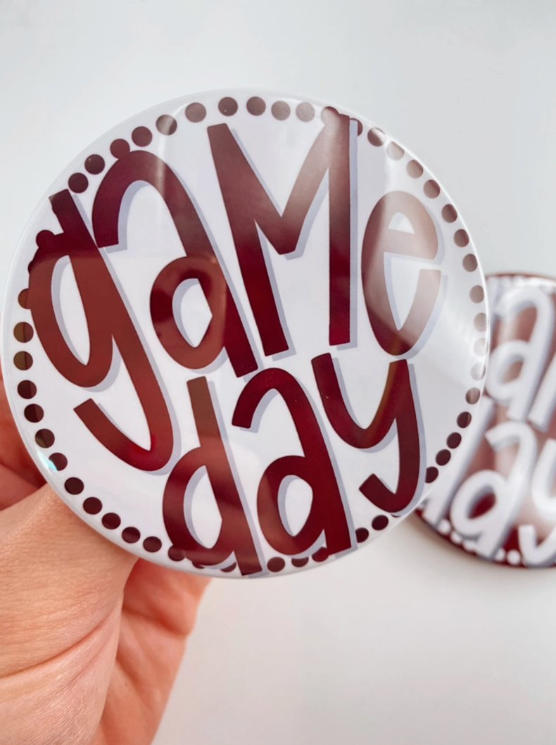 Polka Dot Game Day Button