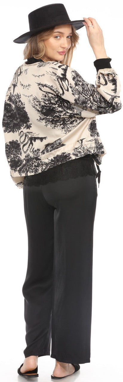 Front Zip Silk Jacket