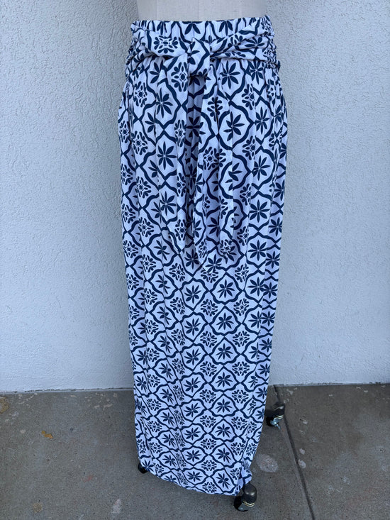 Coastal Tile Wrap Maxi Skirt