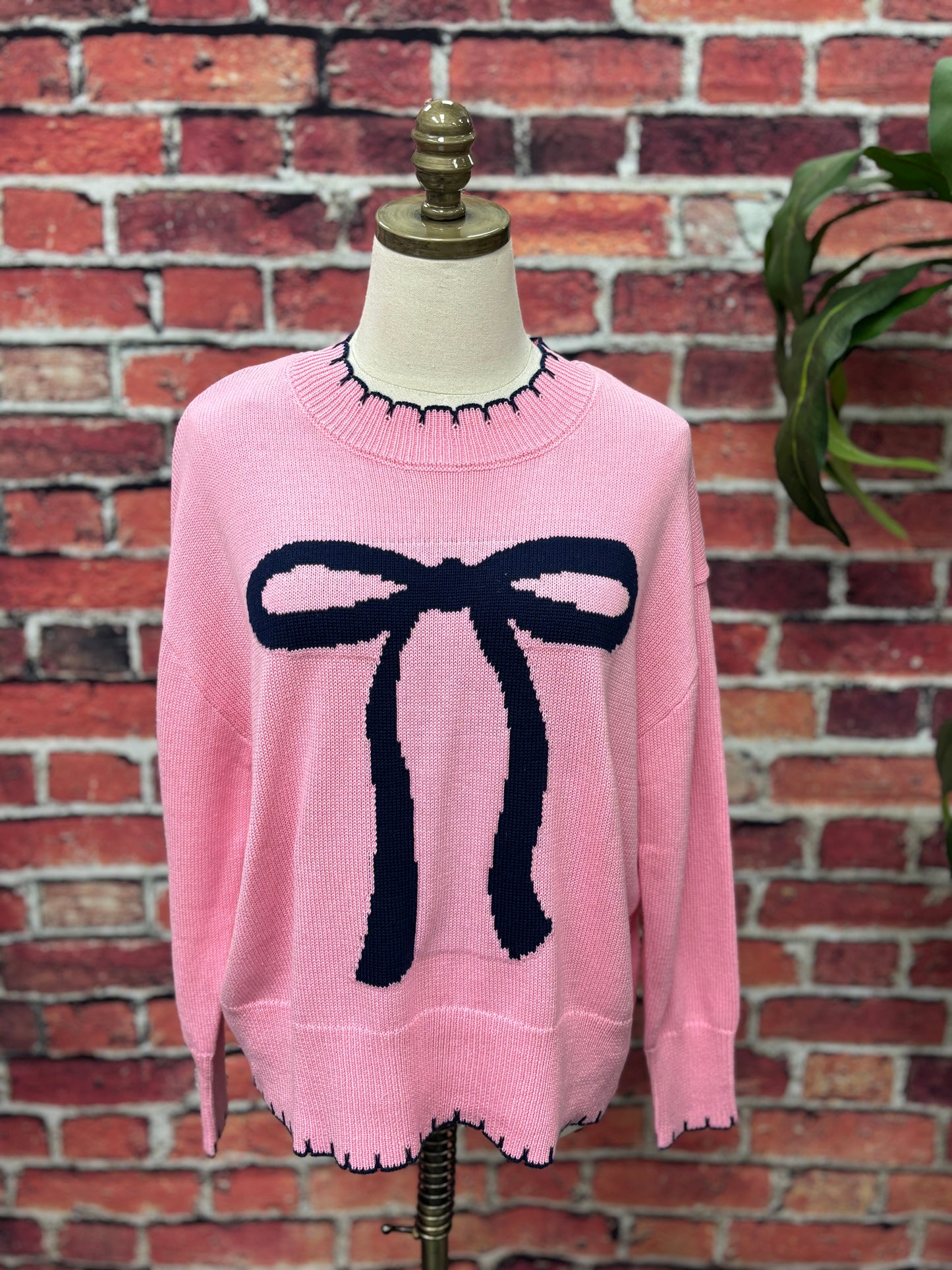 Pink Bow Knit Sweater *FINAL SALE*