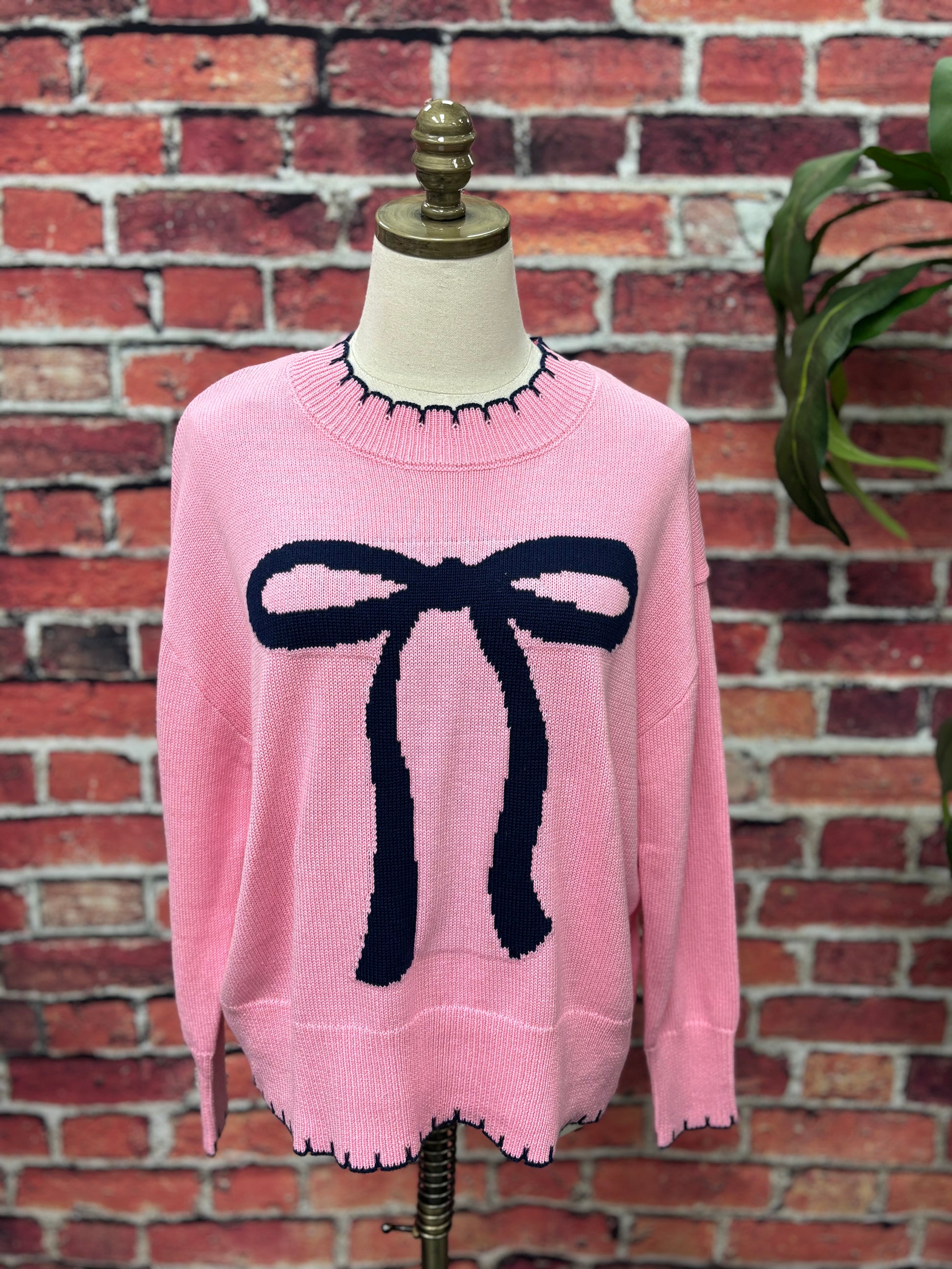 Pink Bow Knit Sweater *FINAL SALE*