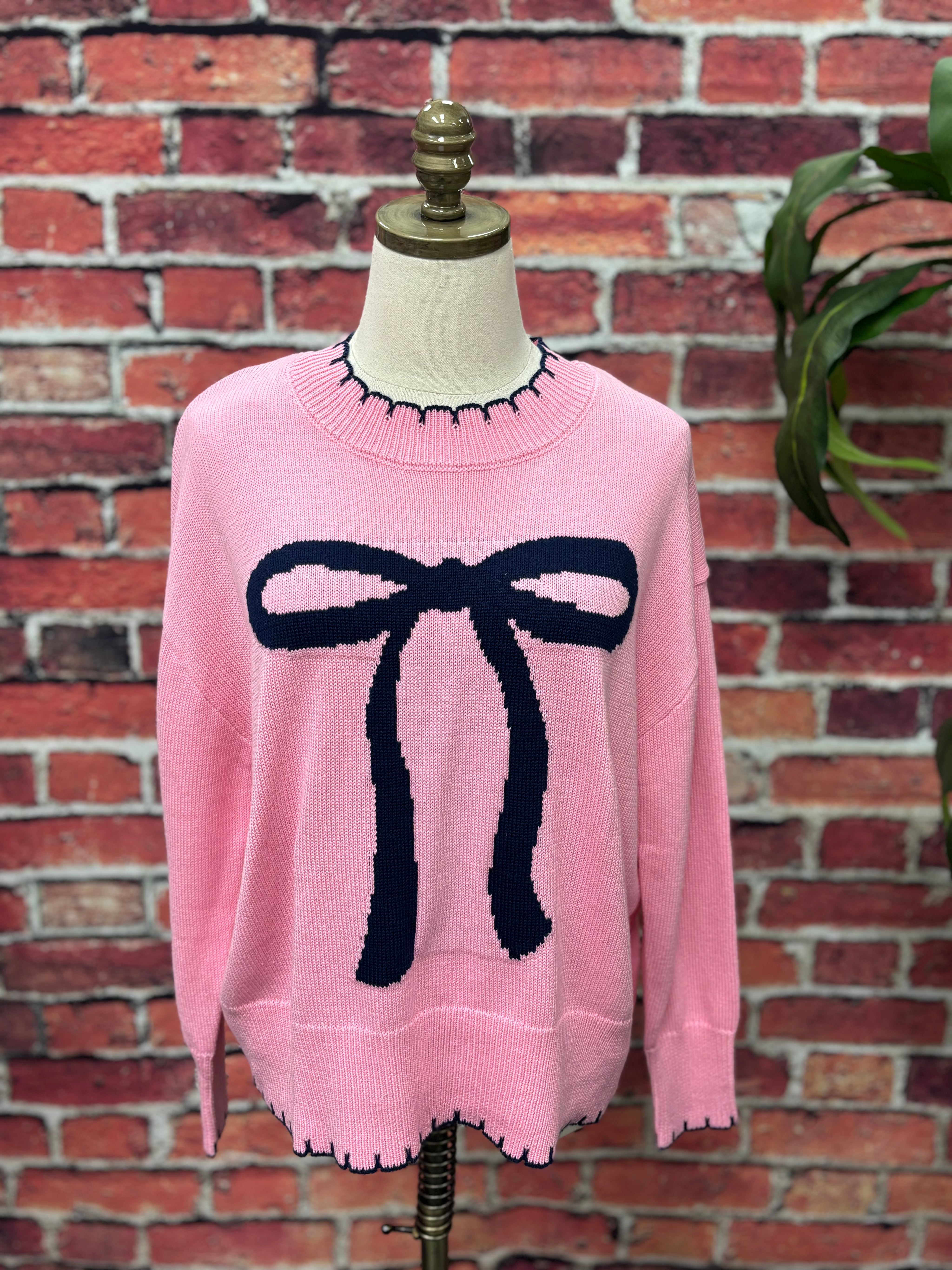 Pink Bow Knit Sweater *FINAL SALE*