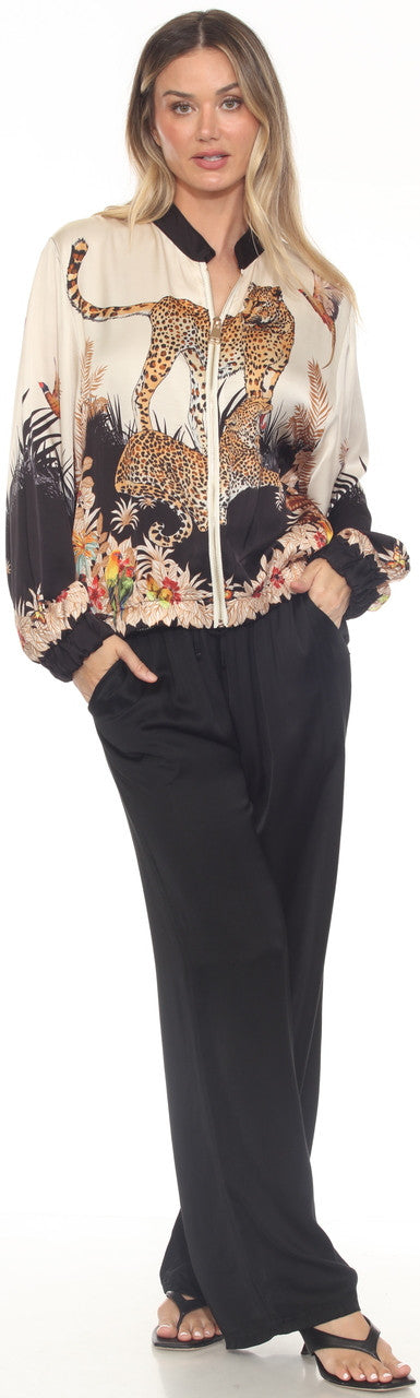 Front Zip Silk Jacket